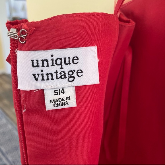 Unique Vintage Red Midi Dress - Picture 8 of 8